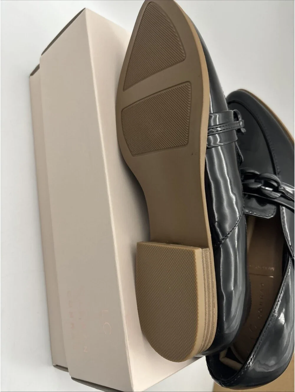 NWT Lauren Conrad Demll Women’s Black Memory Foam Shiny, Pointed Loafer Size 9 M